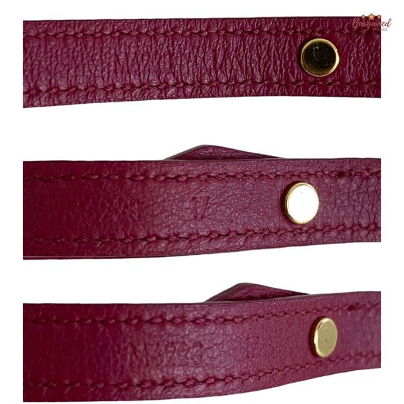 Authentic Louis Vuitton Burgundy Leather Gold Keyhole Bracelet 17 - Picture 13 of 13